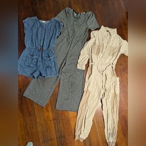 Three Girls 12/14 Jumpsuits, 2 Zara + 1 Tommy H short jumpsuit